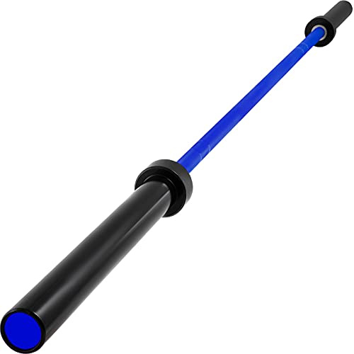 VEVOR 2 m barre d'haltères pour haltérophilie avec colliers à ressort 15 kg gris bleu