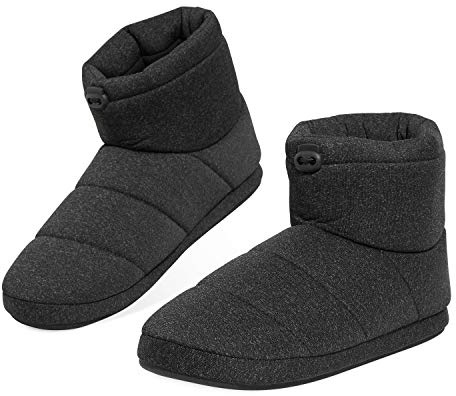 Dunlop Slipare för män, fluffiga mens tofflor, storlek 7-12, varma och mysiga vinterhusstövlar, roliga presenter för honom, 4 olika stil att välja mellan, 9 Storbritannien, Svart