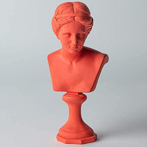 Resin Kopf Statue David, Klassische griechische Büste Statue Figur Skulptur Kunsthandwerk Hauptdekorationen Skizze Ornamente, Rosa,A