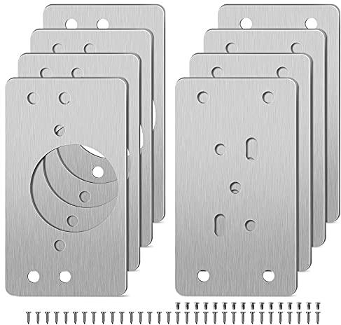 Piastra di Riparazione Della Cerniere 8 pezzi Staffe di Riparazione per Porte con 48 Viti Riparazione Della Cerniera Della Porta Dell'armadietto per Armadi Mobili Cassett Porta Cucina 90 * 50mm