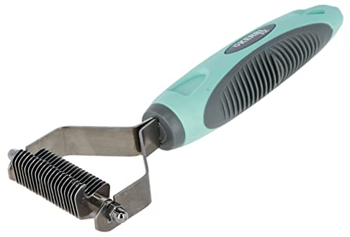 Kerbl Pet Étrille de démêlage Turquoise/Gris, 20 Lames, 18cm