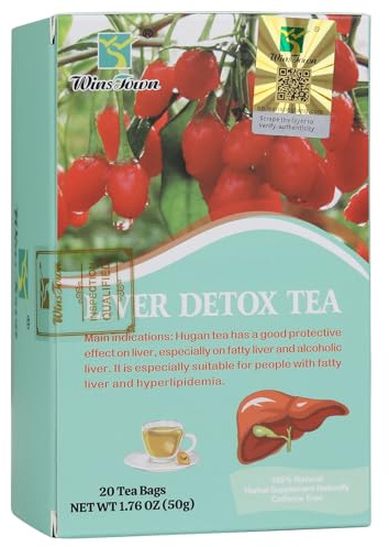 Wins Town Liver Detox Tea - Herbal Tea for Fatty Liver & Alcoholic Liver Support, Natural Cleanse & Repair, 20 Tea Bags