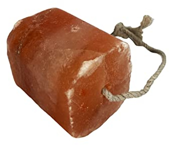 SudoreWell® Salzlecksteine Mini-Zylinder mit Kordel & Eingeschweißt bis 500g aus der Salt Range Pakistan