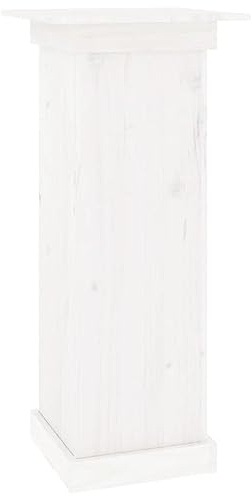 vidaXL Blumenständer, Pflanzenständer Blumenhocker Holzrahmen, Blumensäule für Flur Garten Hochzeit, Dekosäule Säule Podest Sockel, Weiß Massivholz Kiefer