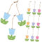 DOITOOL Hanging Tulips Ornaments: 12PCS Tulips Spring Wooden Decorations Wood Flower Hanging Decoration Mother Day Decor Spring Tree Ornaments Flowers Decoration