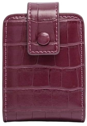 trousse cosmétique avec miroir | Trousse de maquillage Petit sac de rangement portable en cuir PU pour rouge à lèvres | rouge à lèvres Plaid Articles de toilette Sac de rangement, Bordeaux,
