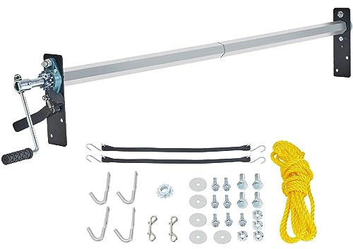 VEVOR Hand Crank Tarp Roller Kit, 64 to 104 Wide, Aluminum Alloy, Manual Cab Level Dump Truck Tarp Roller with 7 Sponge-Wrapped Handle, Perfect for Dump Trucks, Trailers, Trash Haulers (No Tarp)