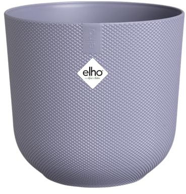 Elho Jazz Round Ø 23cm - Pot de Fleurs d'Intérieur - Plastique 100% recyclé - Structure Unique - Ø 23.1 x H 21.5 cm - Violet/Lavande Lilas