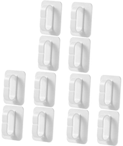 DOITOOL 12pcs Key Hook Wall Hooks Stick for Bathroom and Kitchen Adhesive Strong Double Sided Tape Heavy Duty for Bedroom and Home
