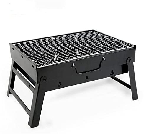 HADWAO Barbacoa plegable portátil parrilla terraza barbacoa carbón parrilla acero inoxidable camping picnic al aire libre