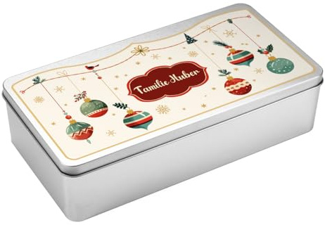 Herz & Heim® Blechdose als Geschenkverpackung für Stollen oder Plätzchen - 32,5 cm x 7,6 cm x 16 cm (B/H/T) (X-Mas)