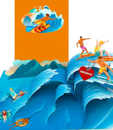 Liebessa Surf Karte - Premium POP UP 3D-Geschenkkarte - Surfer Reise Gutschein Surfgutschein
