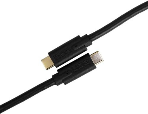 UDG Ultimate Audio Cable USB 3.2 C-C Nero Dritto 1,5m | Consente di collegare dispositivi USB-C moderni senza perdita di segnale; USB 3.2 C-C; placcato oro; include fascetta