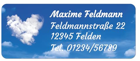 foliado® Adressaufkleber Bildmotive mit Wunschtext personalisierbare Klebeetiketten Namensschild selbstklebend für Briefe, etc. | wasserfest | Digitaldruck (48 x 20 mm) APD-066 (240)
