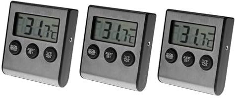 Alipis 3stücke Digitales Kühlschrank-thermometer Tiefsttemperatur-alarm Präziser Temperaturmesser Für Küche Genauigkeit Kompakt Batterie Praktisches Küchengerät Für Optimale