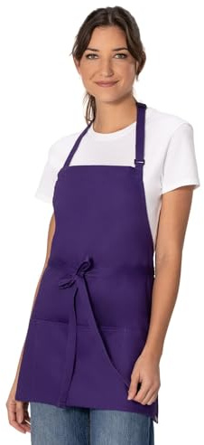 Chef Works Unisex Three Pocket Apron, Purple, One Size