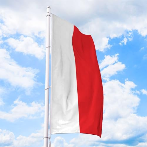 Polen Flagge 80 x 200 cm - für Fahnenmast, Polenfahne aus reißfestem Fahnen-Polyester-Stoff, Hissfahne Hochformat wetterfest und UV-beständig