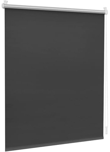 Rollo für Fenster Ohne Bohren 35 x 170 cm Einfache Installation Easyfix, Rollo Klemmrollo Sonnenschutzrollo Flexibler Seitenzug Easyfix Rollo für Fenster & Tür, Schwarz