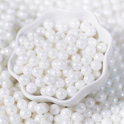 Essbare Perlen für torten 7mm 100G weiße Perle Süßigkeiten Kuchen Dekoration Kuchen Top Geburtstag Hochzeit Halloween Thanksgiving Weihnachtskuchen Cupcake Dim Sum Eis Dekoration