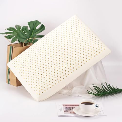 Talatex Dunlop 100% Natural Premium Latex Pillow, Medium Profile Latex Pillow Helps Relieve Pressure, Neck and Shoulder Pain, No Memory Foam Chemicals, Perfect Package Best Gift