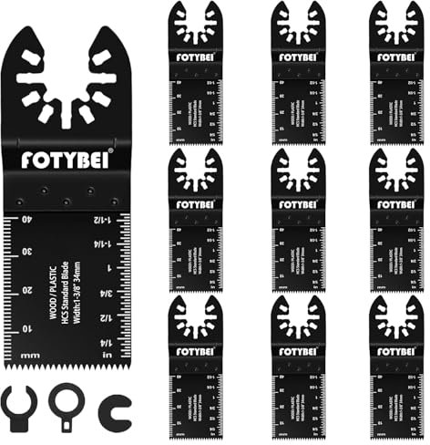 Set di Lame Utensile Multifunzione Oscillante 10 pezzi Legno Plastica Metallo Accessori Utensile Multifunzione Oscillanti Compatibile con Dewalt Makita Ryobi Parkside Black&Decker e altro ancora
