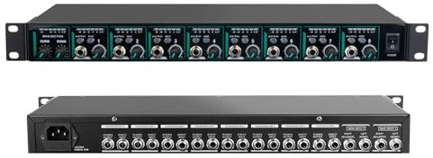 Amplificateur De Casque, Amplificateur Audio Stéréo 8 Canaux, Répartiteur D'écouteurs, pour Casques TRS 1/4 Et 1/8, Contrôle De Niveau Indépendant, Commutation De Canal, pour Mixeur De Son