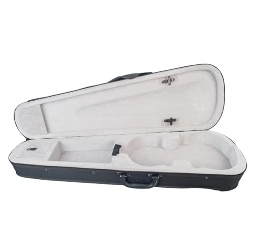 Geigenkasten Professioneller Violinkoffer in dreieckiger Form, Hartschalenkoffer for Violine – innen silberfarbene Violinteile Für den Schutz von Geigen(Black silver 44 Siz)