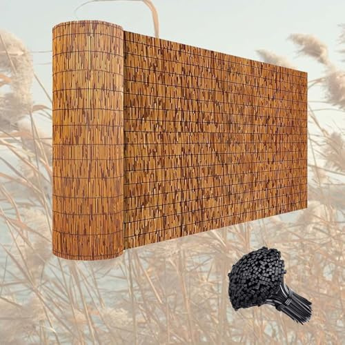 Generisch Sichtschutzzaun Schilfrohrmatte Gartenzäunen Windschutz Bambuszaun Schilfmatte 40cm 60cm 80cm 120cm 130cm 150cm 160cm dekorativer Zaun Bambuszaunrollen für Draußen Beach