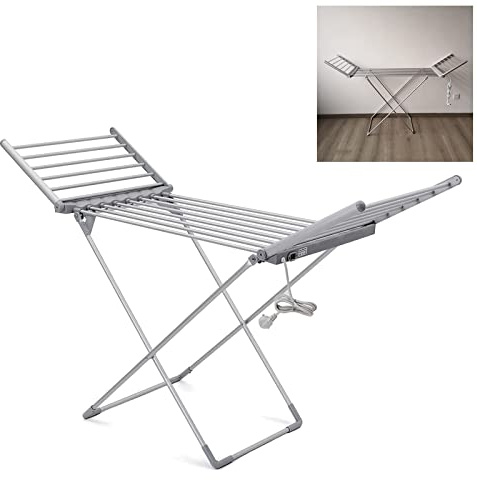 HUIMVNC Toallero con calefacción eléctrica Tendedero Multifuncional para Ropa Secadora de Ropa Calefacción de pie Tendedero Disipador de Calor Cocina de Hotel Familiar, Plegable Times