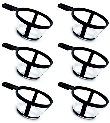 YHAILI 6 filtros de café, cesta permanente de nailon reutilizable para cafetera y preparaciones, ideal para uso doméstico o cafeterías