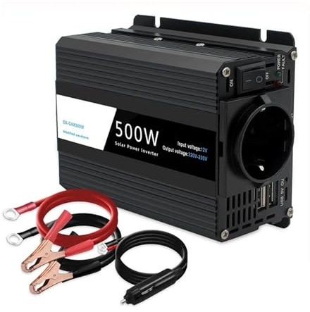 Convertisseur Convertisseur Puissance pour Voiture 500 W 12 V 220 V 50 Hz Prise Allume-Cigare Transformateur