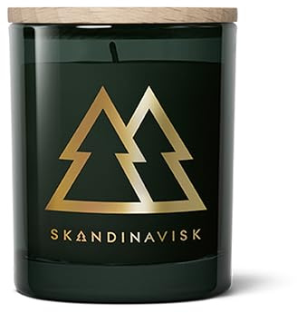 Skandinavisk Skog 'Forest' Scented Candle, Special Gold Edition, Scent Notes: Pine Needles and Fir Cones, Birch Sap and Lily of The Valley, Vegan Formula, 65g