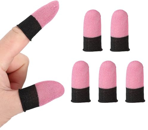 PATIKIL Mobile Gaming Finger Sleeve, 5 Pack Controller Finger Thumb Sleeve, Pink