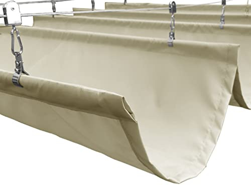 Terassenpergola, wasserdicht, einziehbar, Sonnenschutz, Vordach, weiß, 1,5 x 3 m, für Außenbereich, Schiebedraht, Wellenmarkise für Terrasse, Veranda, Hof, regendicht