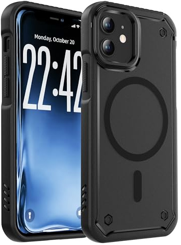 ORETECH Magnetic for iPhone 12 Case, [Compatible with MagSafe] [25 FT Shockproof ] 360° Rugged Armor Protection Matte Dual-Layer Shockproof iPhone 12 Pro Phone Case - Black