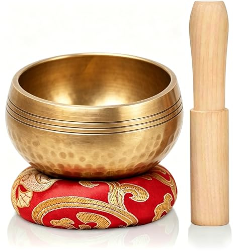 LeSage Handcrafted Tibetan Singing Bowl Gift Set – 3.5” Sound Bowl for Meditation, Sound Healing & Yoga – Mindfullness Christmas Gift – Authentic Hand-Hammered in Nepal