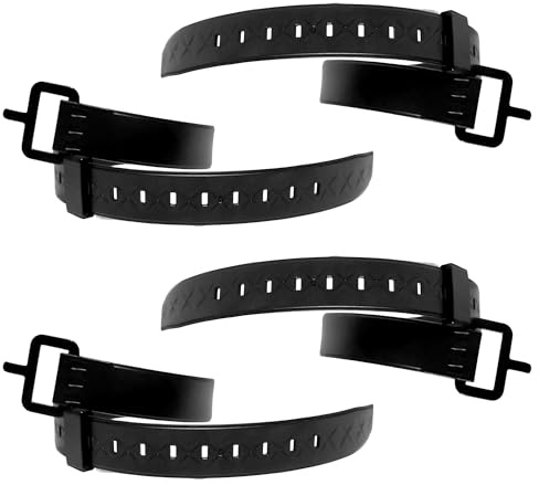 4 Pack Elastic Rubber Straps Anti-Slip, 45cm x 2.6cm Multipurpose Quick Release Cinch Straps with Buckle Adjustable Long Cable Ties Bundling Stretchy Strap for Cables Ropes Extension Cords RV Garden
