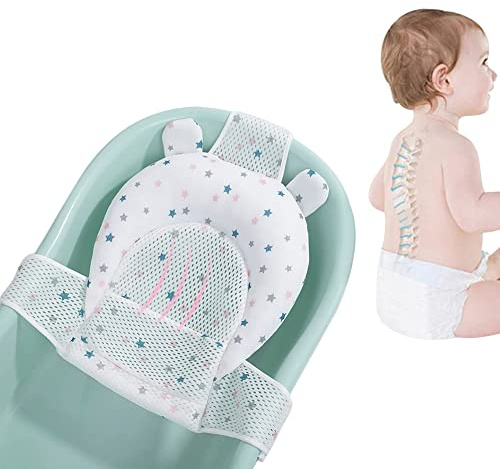 Hamac Baignoire Doux Nouveau-Né Coussin de Bain Bébé Réglable Transat Baignoire Epais Confortable Bébé Siege de bain Antidérapants pour 0 à 12 Mois