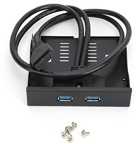 Tnfeeon USB 3.0-Diskettenlaufwerk-Frontpanel-Hub (3,5-Zoll-Einschub) auf 19-Pin-2-Port-Hub für PCs. Wandelt Ungenutzten Festplattenspeicher in USB 3.0-Anschlüsse um. Geeignet für die