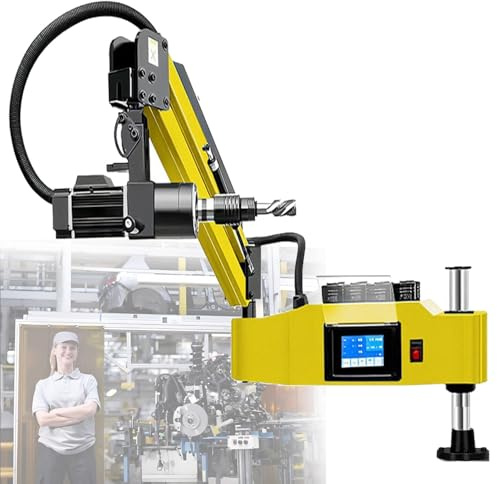 Elektrische Gewindeschneidmaschine, Servomotor Tapper mit 360° Universalarm zum Gewindeschneiden von Stahl, Aluminium, Kupfer, Eisen, Holz und Kunststoff, M3-12