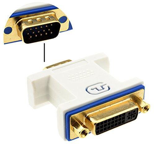 kenable Pro DVI 24+5 Femelle vers VGA Fiche 15 Broches Vidéo Adaptateur Onvertisseur Blanc