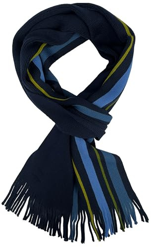 Rotfuchs Raschelschal streifen marine mit blau aus reiner Wolle Made in Germany