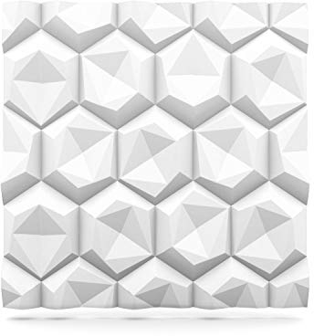 Deccart Styling Panel Hexagon - 4,32qm Wandpaneel mit Relief aus robustem recyclingfähigem Kunststoff - Deckenpaneele Fliesen Wandbezug Wandverkleidung Wanddeko Wandplatten - Alternative zur Tapete