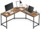 VASAGLE Eckschreibtisch, L-förmiger Computertisch, 149 x 149 x 76 cm, platzsparender Bürotisch, Homeoffice, Gaming, vintagebraun-tintenschwarz LWD73X