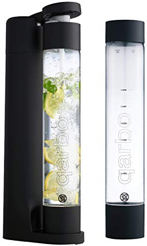 Twenty39 qarbo Classic - Máquina para hacer agua con gas, carbonatador de bebidas de soda para el hogar, dispensador de bebidas carbonatadas y seltzer, fabricante de efervescencia de agua (negro mate)