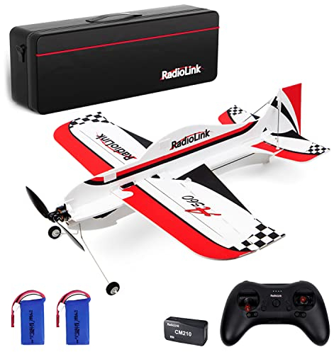 Radiolink A560 RC Flugzeug 3D Kunstflugzeug Bereit zu fliegen (RTF) 4 Kanäle mit Byme-A Gyro Flugregler, T8S Fernseteuerung, R8FM Empfänger Brushless Motor Freundlich für Anfänger & Fortgeschrittener
