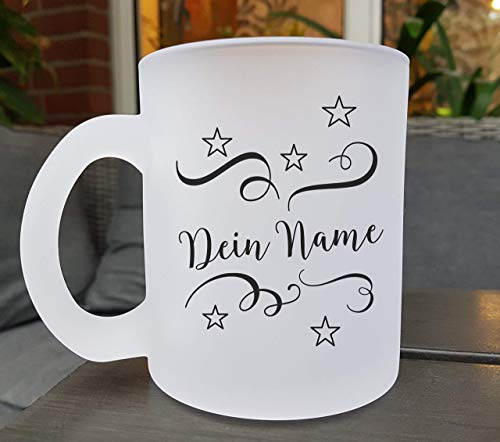 Glastasse mit Henkel, Weihnachten Geschenk mit Name personalisiert, Glühwein Tasse, Teetasse, Weihnachtsgeschenk stilvoll, Weihnachtsfeier Geschenk, Mitbringsel Weihnachtszeit, Wichtel Geschenk
