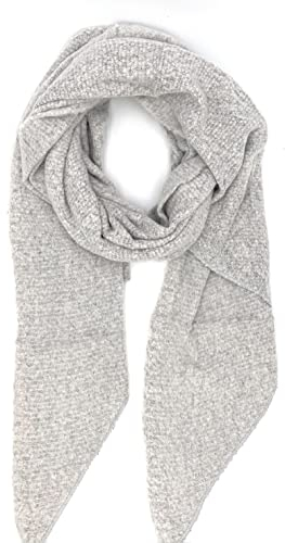 stylx Damen weicher unifarbener Web Schal in asymmetrischer Form, Winter, Stola Pcpyron Long Scarf Noos (hellgrau)