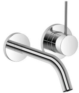 Dornbracht META SLIM Waschtisch-Wand-Einhandbatterie ohne Ablaufgarnitur, Ausladung 190 mm, starrer Auslauf, 36860662-00, Farbe: Chrom
