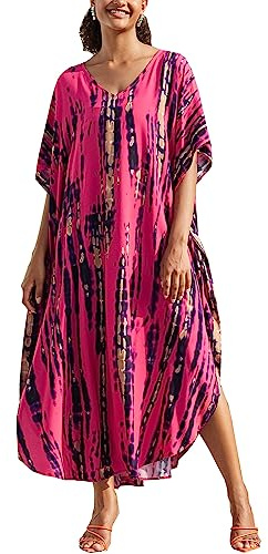 L-Peach Boho-kimono för kvinnor, lång cardigan, rymliga myskläder, överdimensionerad kaftan, strandklänning, täckande kläder, morgonrockar, En ros, en storlek